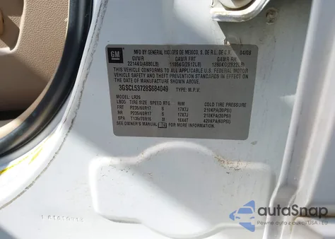 2008 Saturn Vue V6 Xr z USA, uszkodzony, nr VIN 3GSCL53728S684049